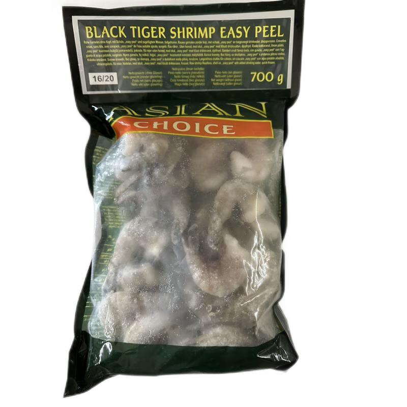 生鲜 冷冻 Asian 老虎虾 黑虎虾 虾仁16/20无头开背带壳 700G /Black Tiger Shrimp EASY PEEL 700g