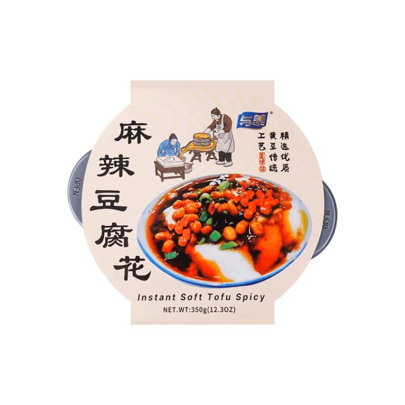 与美 麻辣豆花豆腐脑 自加热 350g/Würziges Tofu Pudding Bohnen Quark Gelee serviert mit Sauce 350g