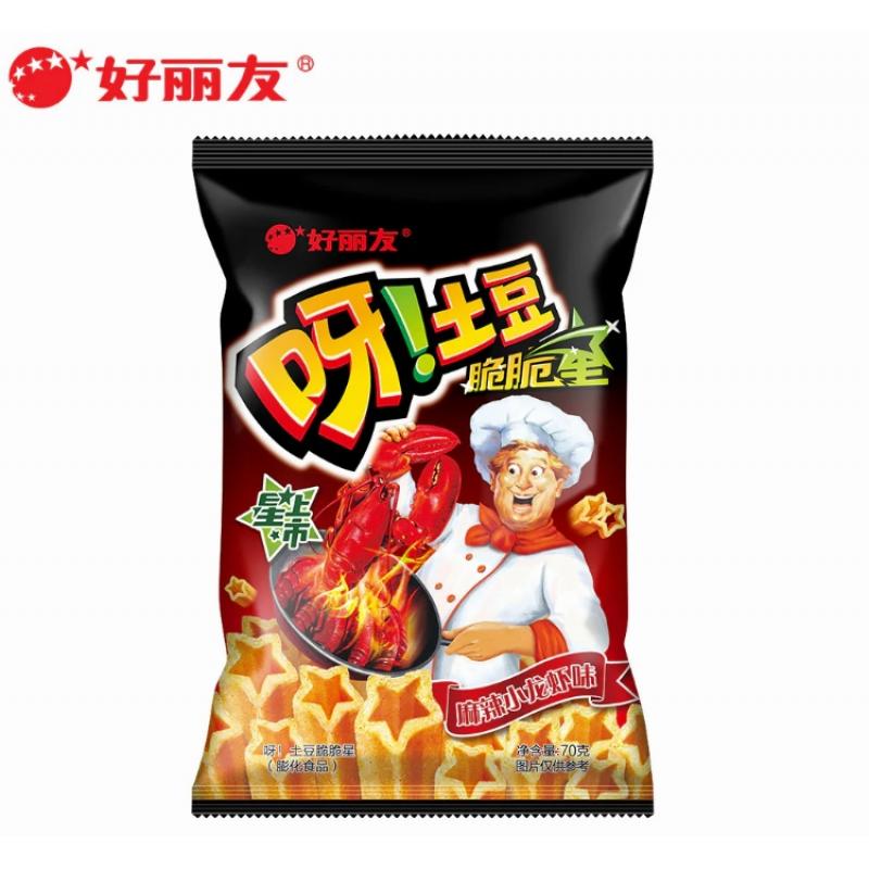 好丽友 呀土豆 麻辣小龙虾味70gOrion Potato Chips - Spicy Crayfish Flavour