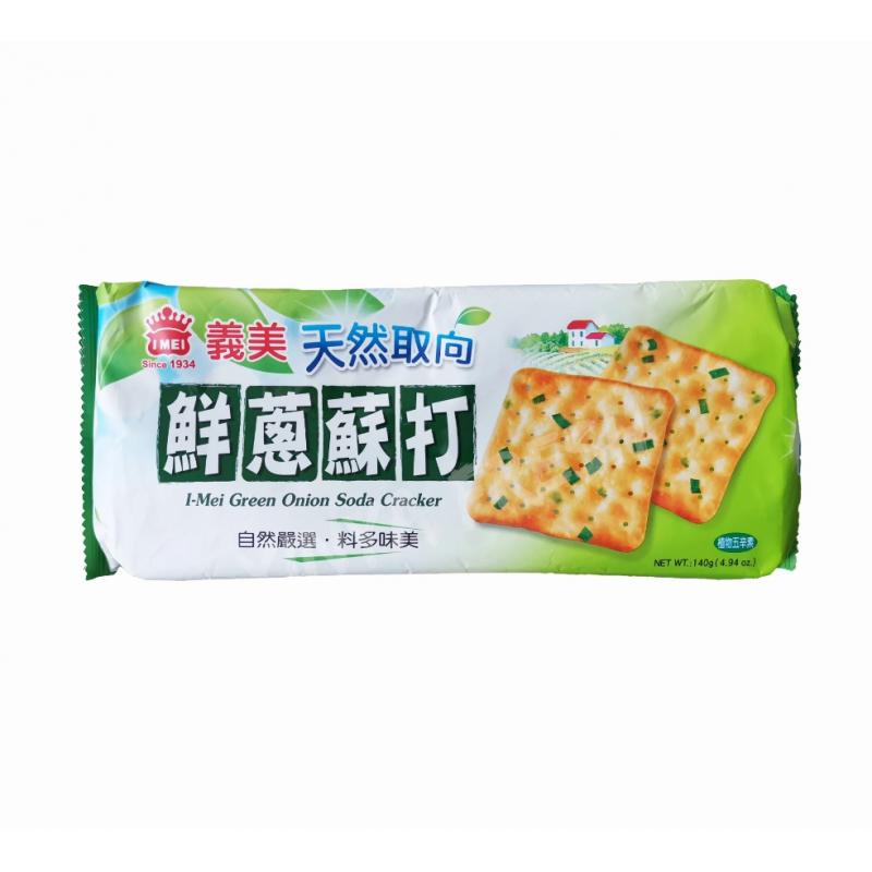 义美 義美 鲜葱苏打饼  威化饼干 140g/i mei green onion soda Crackers 140g