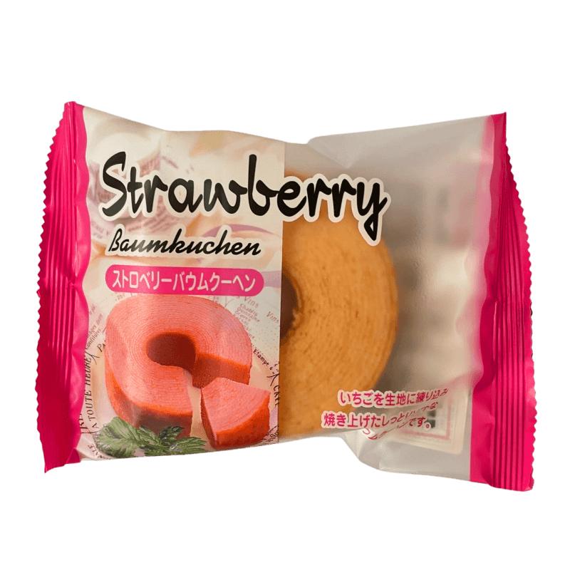 日本 太阳食品 年轮蛋糕 草莓味 80g /Bamkuchen strawberry Milk FI 80g