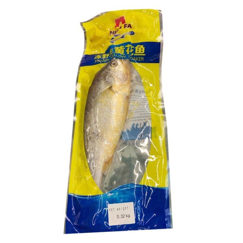 生鲜 冷冻 黄花鱼一条约（300-400g）约1KG\Gelbfisch (roh)300-400g/Stk,20%glasiert