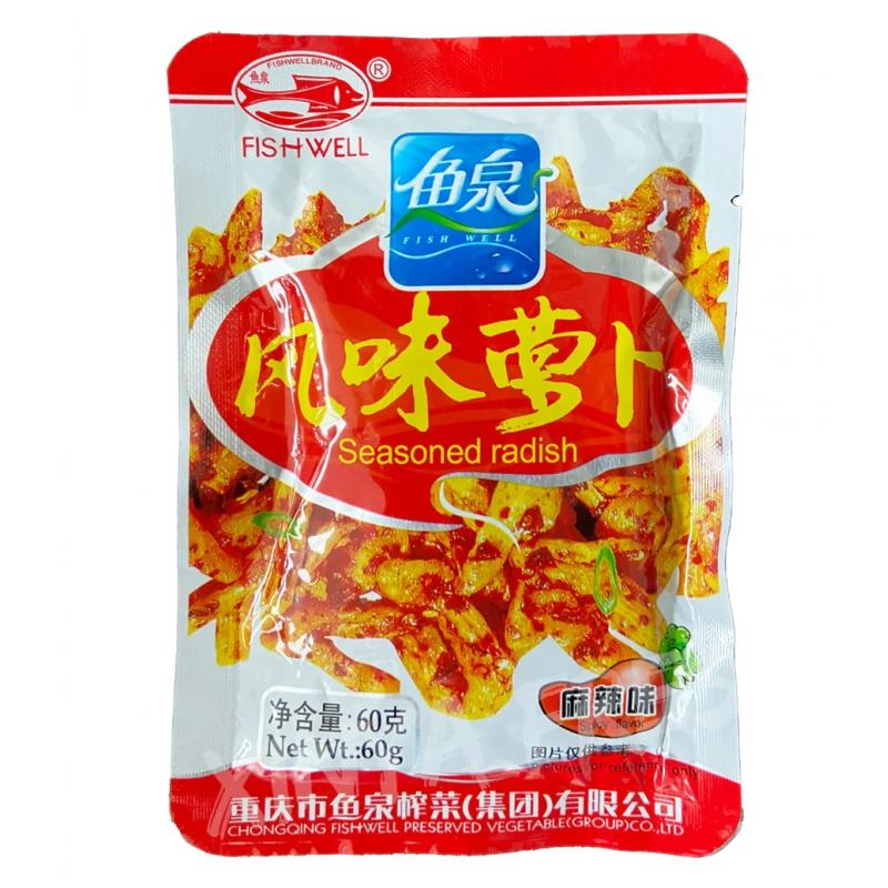 鱼泉 榨菜 风味萝卜 麻辣味 60g/Eingelegete Gemüse