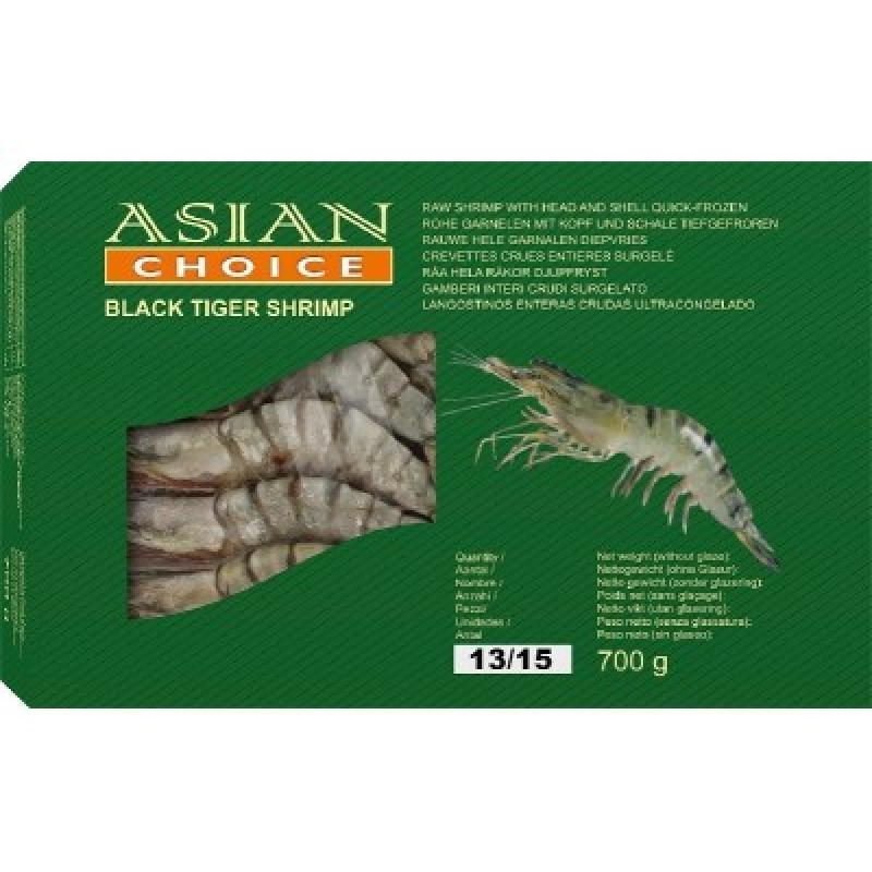 生鲜 冷冻 Asian 老虎虾 黑虎虾1KG  13/15 /30%冰/Asian Garnelen