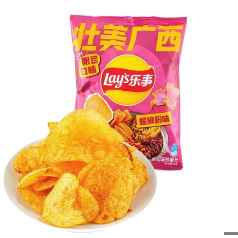 乐事 薯片 广西螺蛳粉薯片70g/N Lays Potato Chips Guangxi SnailNoodle Fl