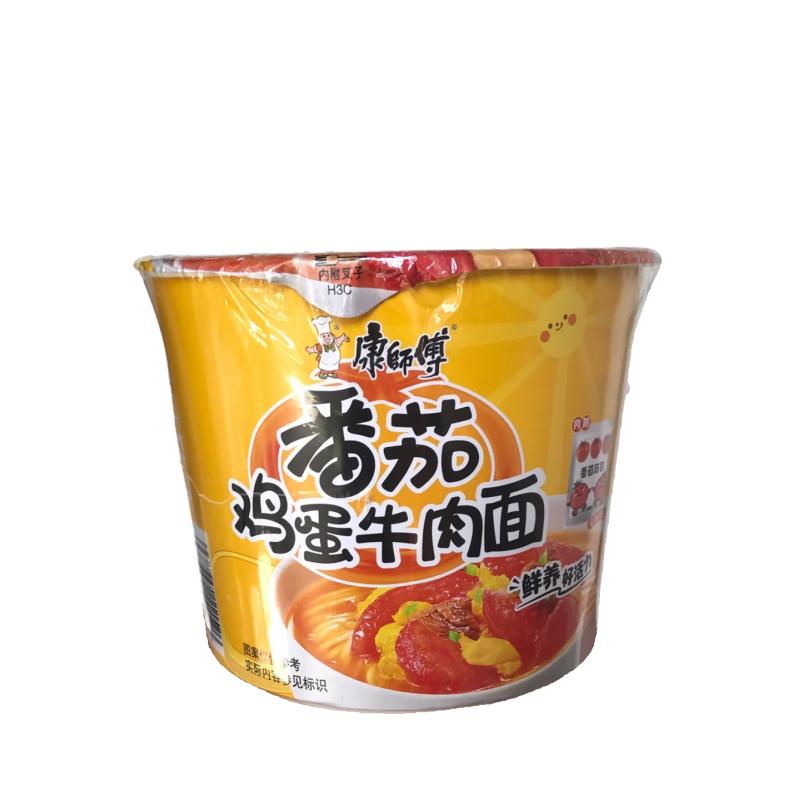 康师傅方便面 番茄鸡蛋牛肉面 桶装115g/Tomato with egg flavor noodles