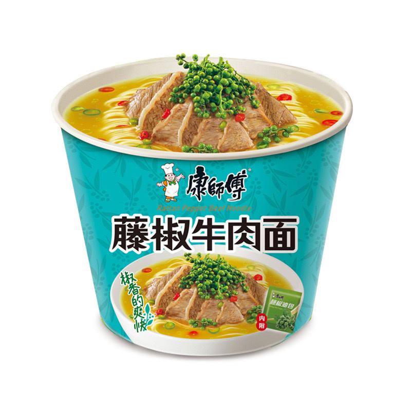 康师傅方便面 藤椒牛肉面 110g桶装/KSF Instant noodle Rattan Pepper Beef 100g